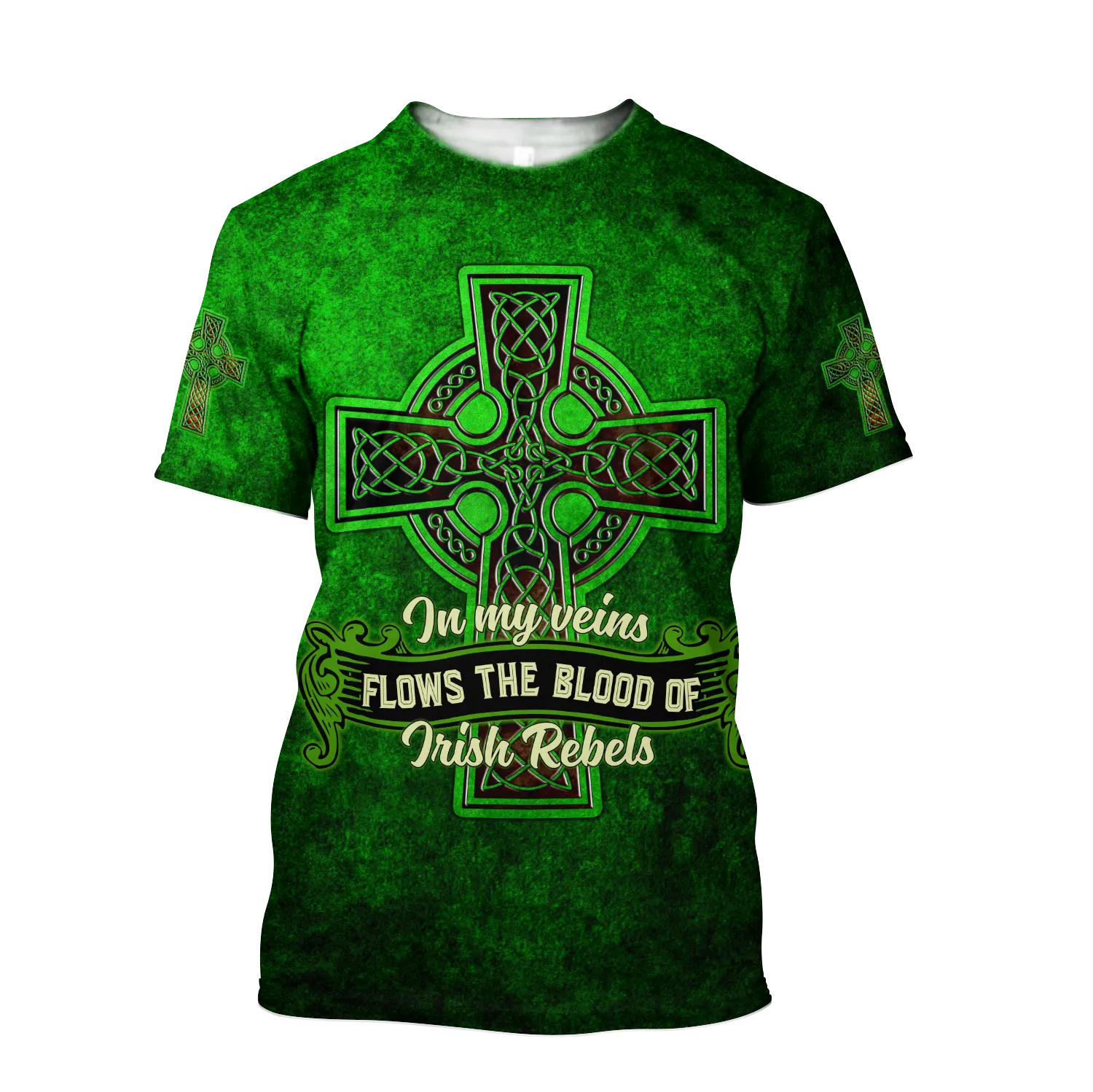 3D All Over Print Saint Patrick's Day Shirt, In My Veins Flows The Blood Of Irish Rebels, St. Patrick's Day Shirt