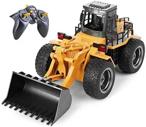 6 Channel Full Functional Front Loader, Rc Remote Control Construction Toy Tractor With