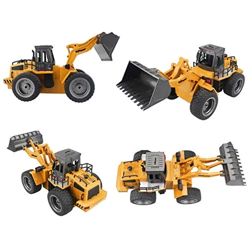 6 Channel Full Functional Front Loader, Rc Remote Control Construction Toy Tractor With