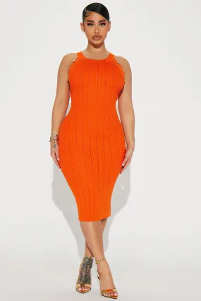 Alice Sweater Midi Dress - Orange