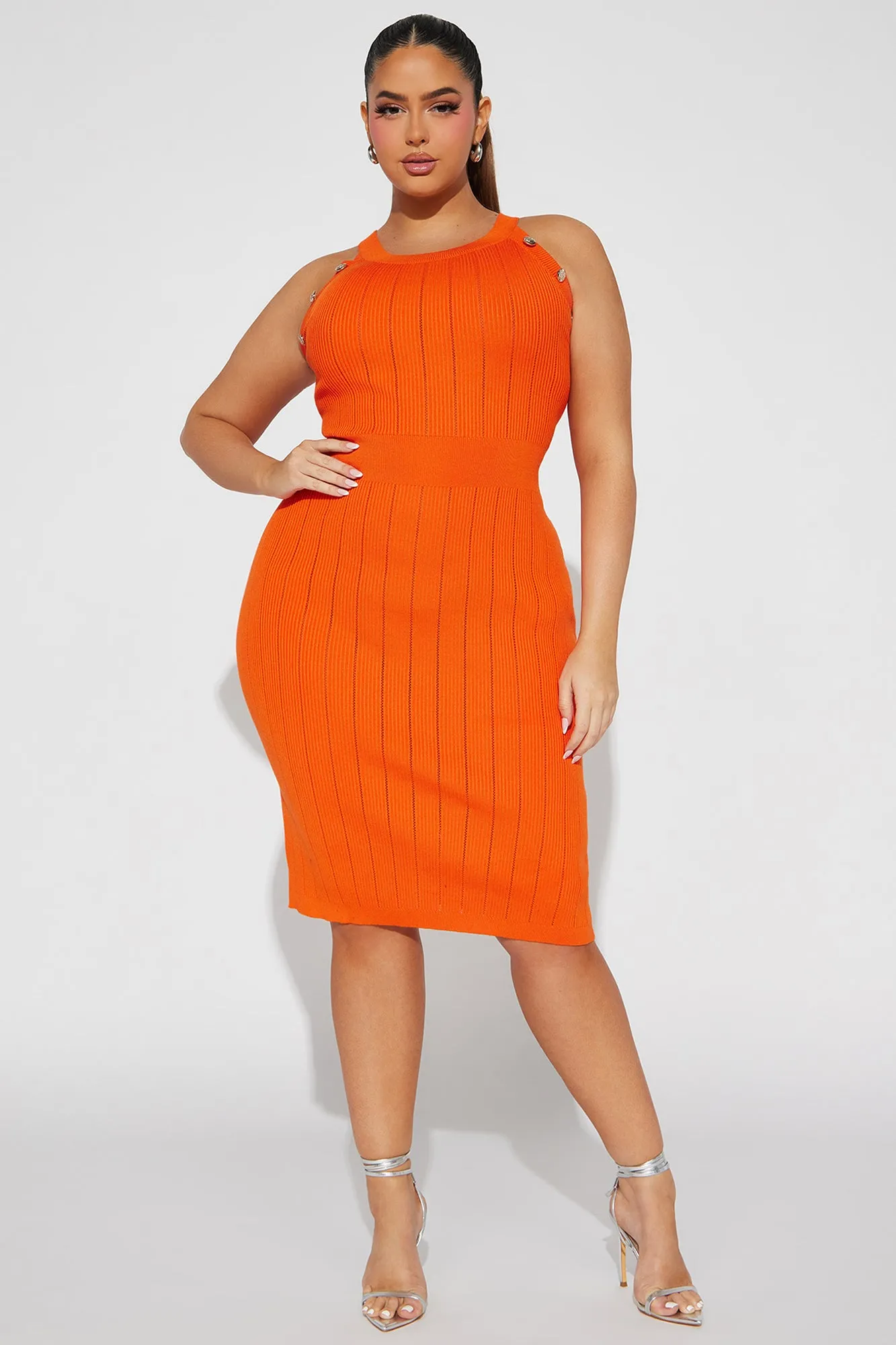 Alice Sweater Midi Dress - Orange