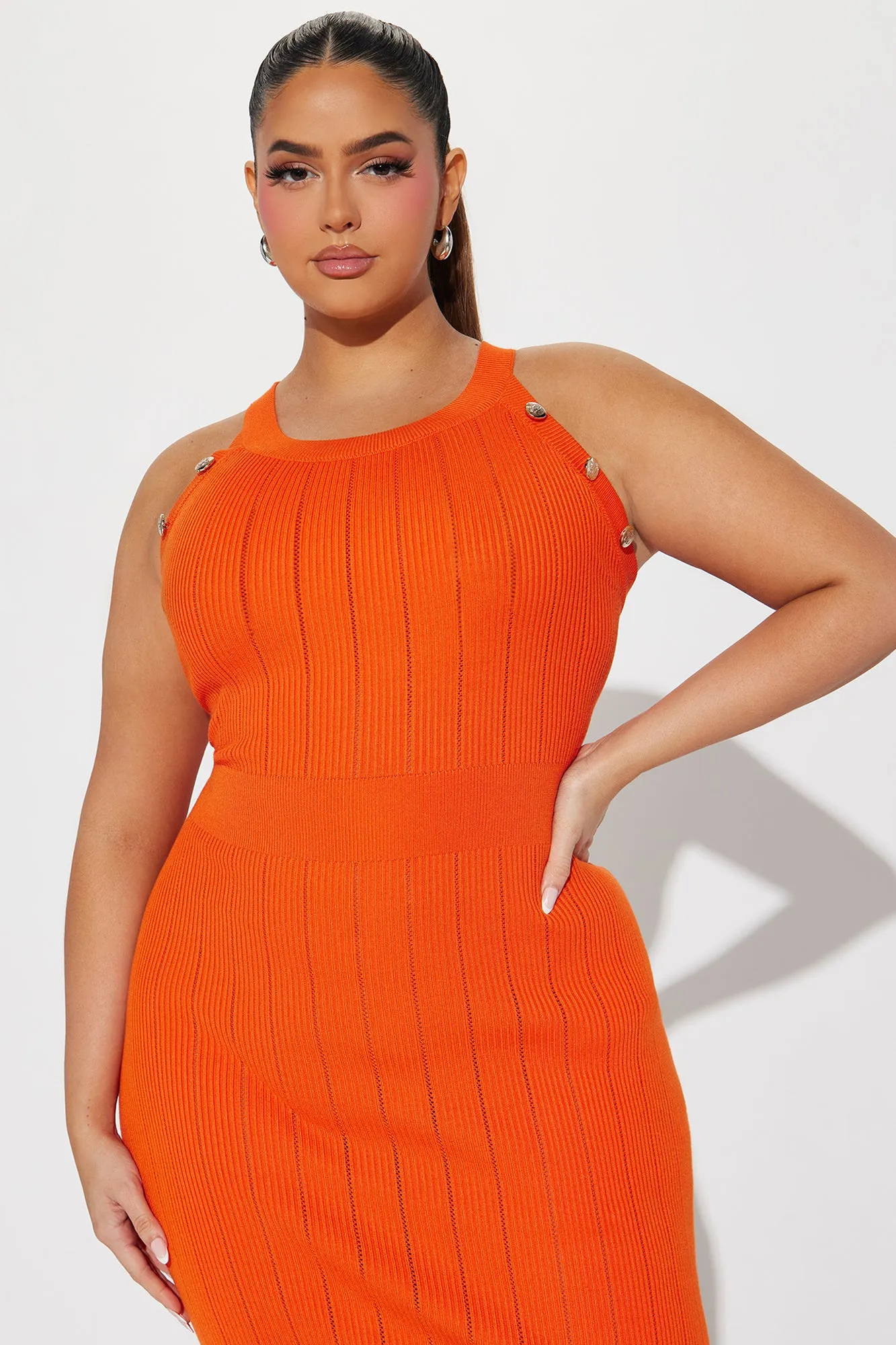 Alice Sweater Midi Dress - Orange