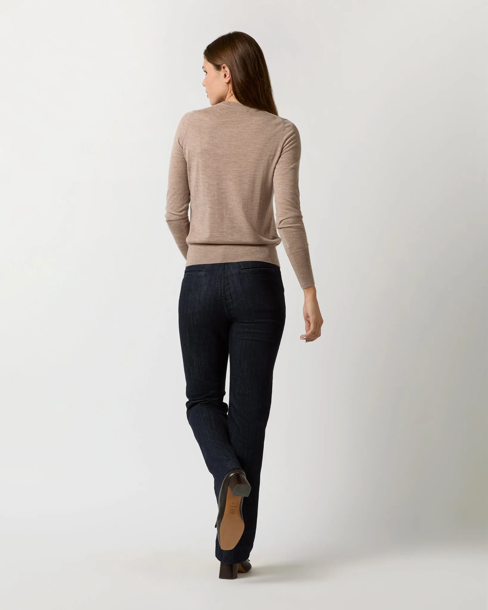 Alida Crewneck Sweater in Toast Cashmere