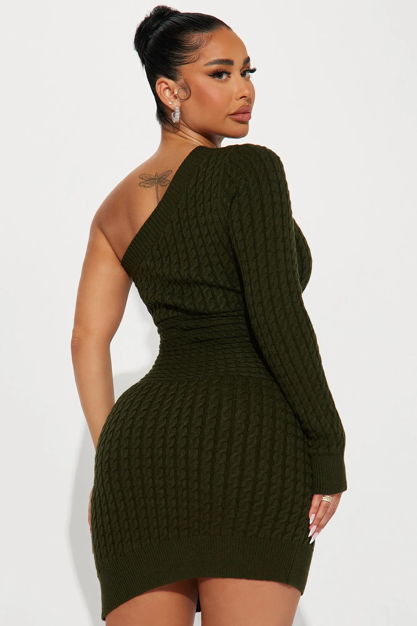 Amoura Sweater Mini Dress - Hunter