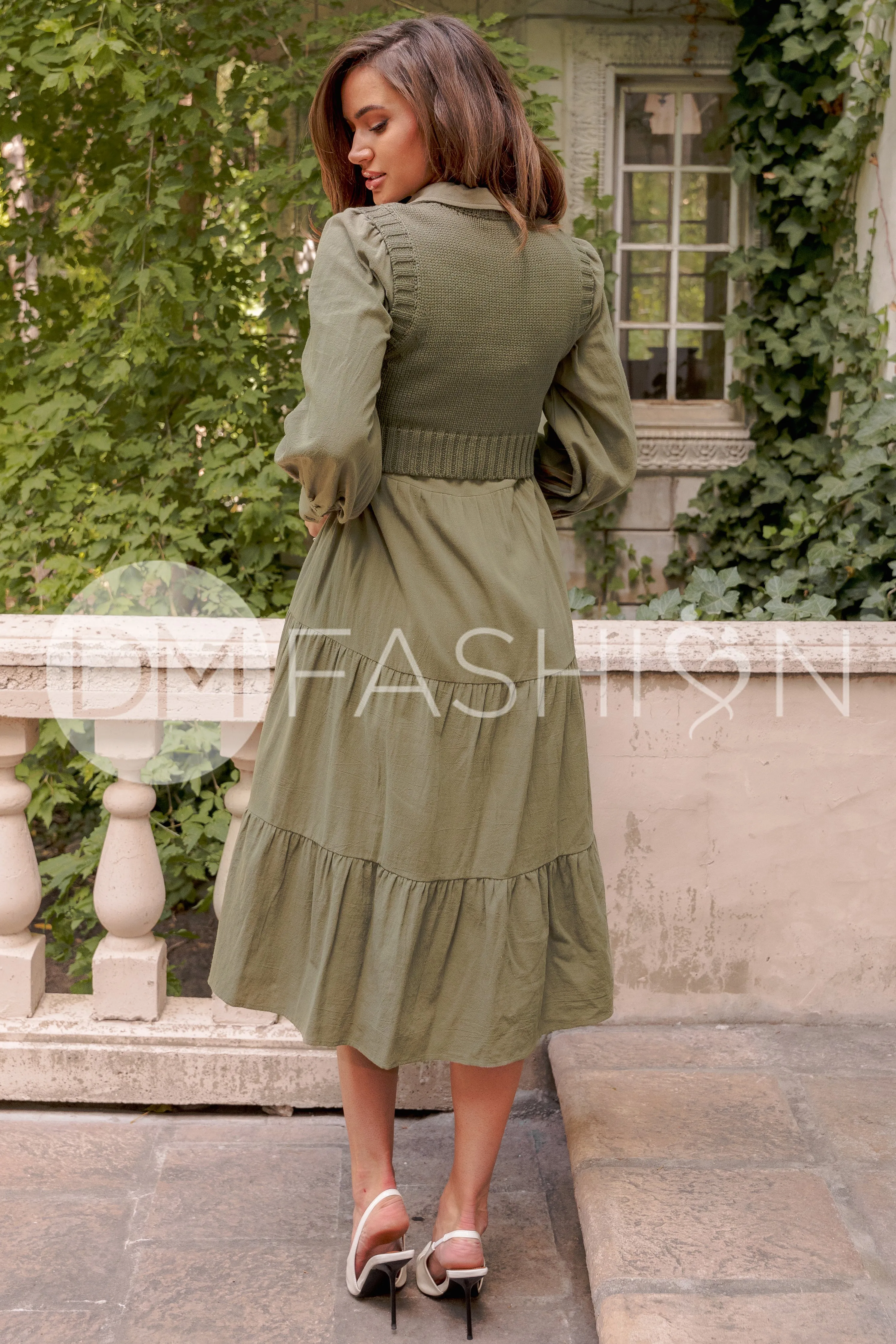 Angelica Olive Green Sweater Dress - DM Exclusive - Nursing Friendly - Restocked