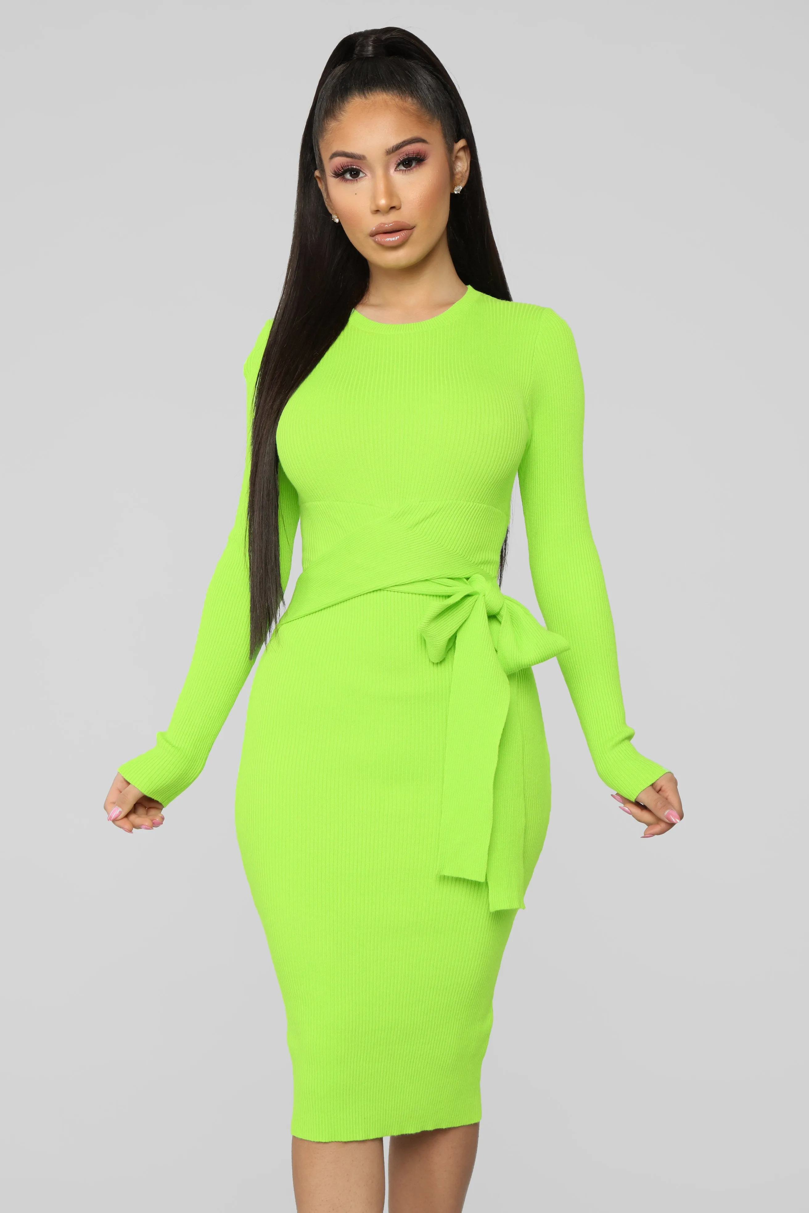 Are You Listening Sweater Midi Dress - Mint