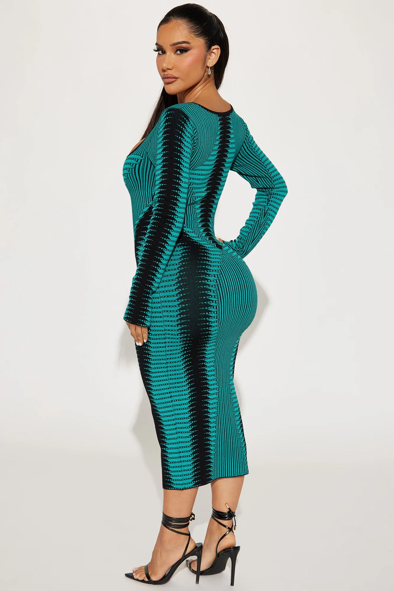 Arianna Sweater Midi Dress - Teal