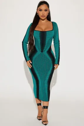 Arianna Sweater Midi Dress - Teal