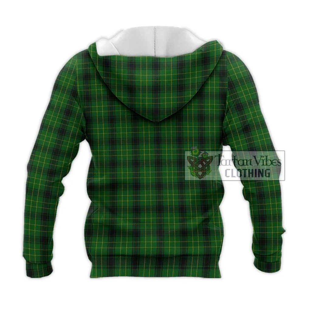 Arthur Highland Tartan Knitted Hoodie with Family Crest DNA In Me Style