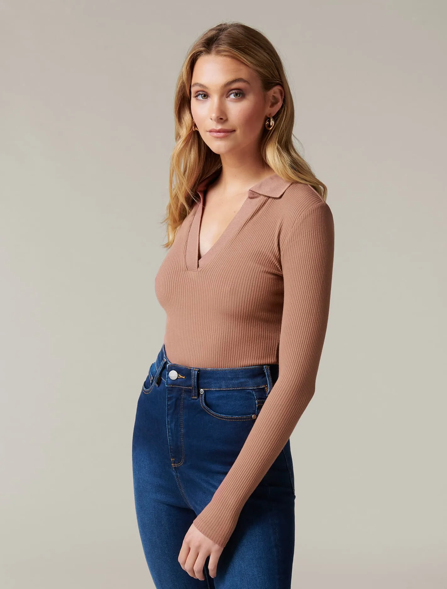 Aspen Rib Polo Top