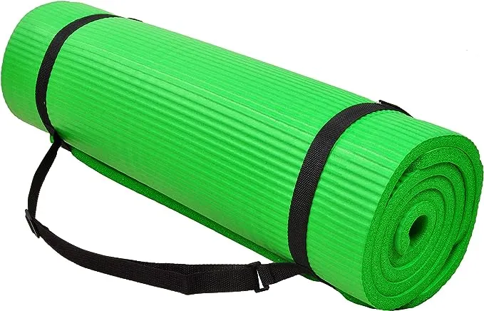 BalanceFrom All-Purpose Extra Thick High Density Anti-Slip Exercise Pilates Yoga Mat with Carrying Strap, (72" L x 24" W x 2/5 Inch Thick)