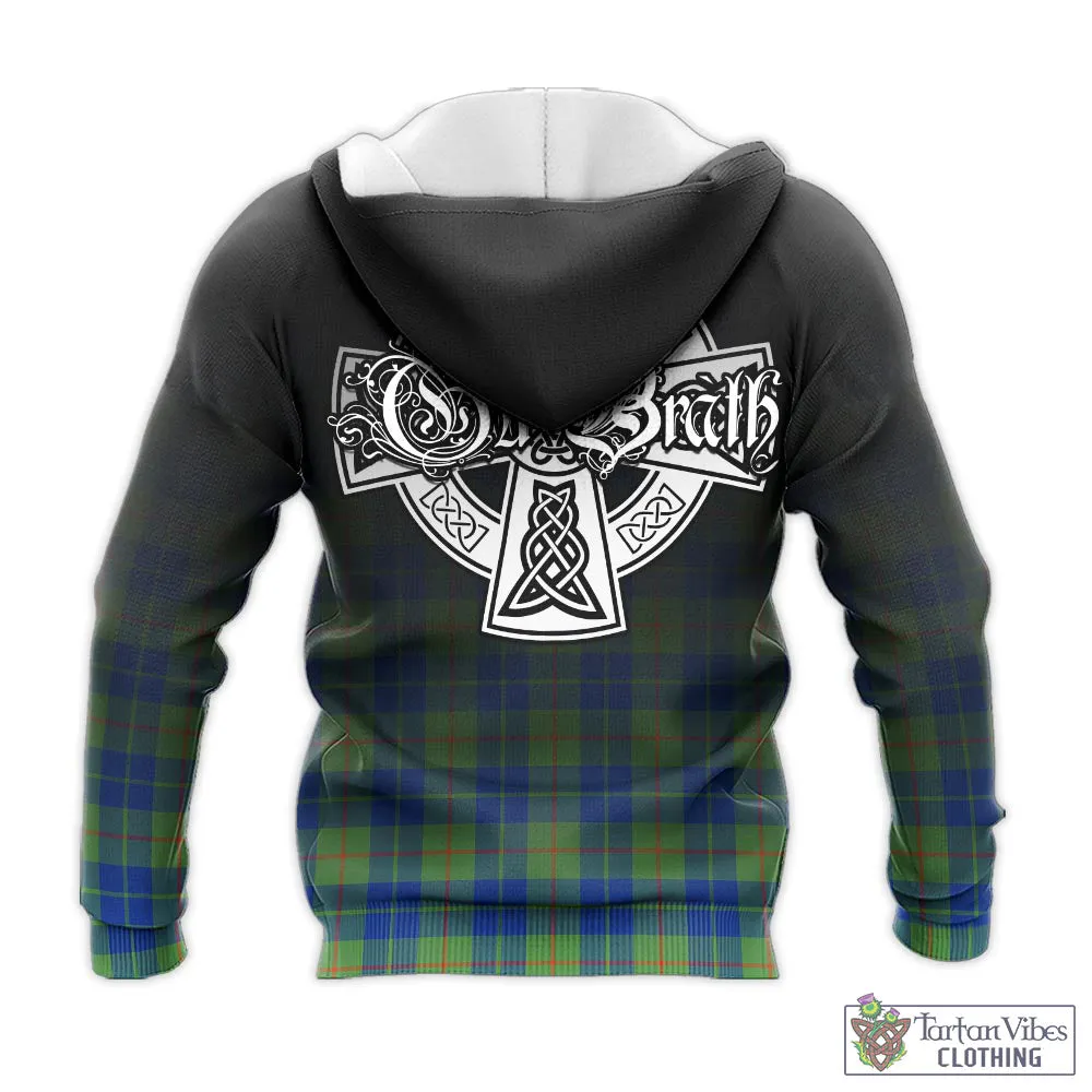 Barclay Hunting Ancient Tartan Knitted Hoodie Featuring Alba Gu Brath Family Crest Celtic Inspired