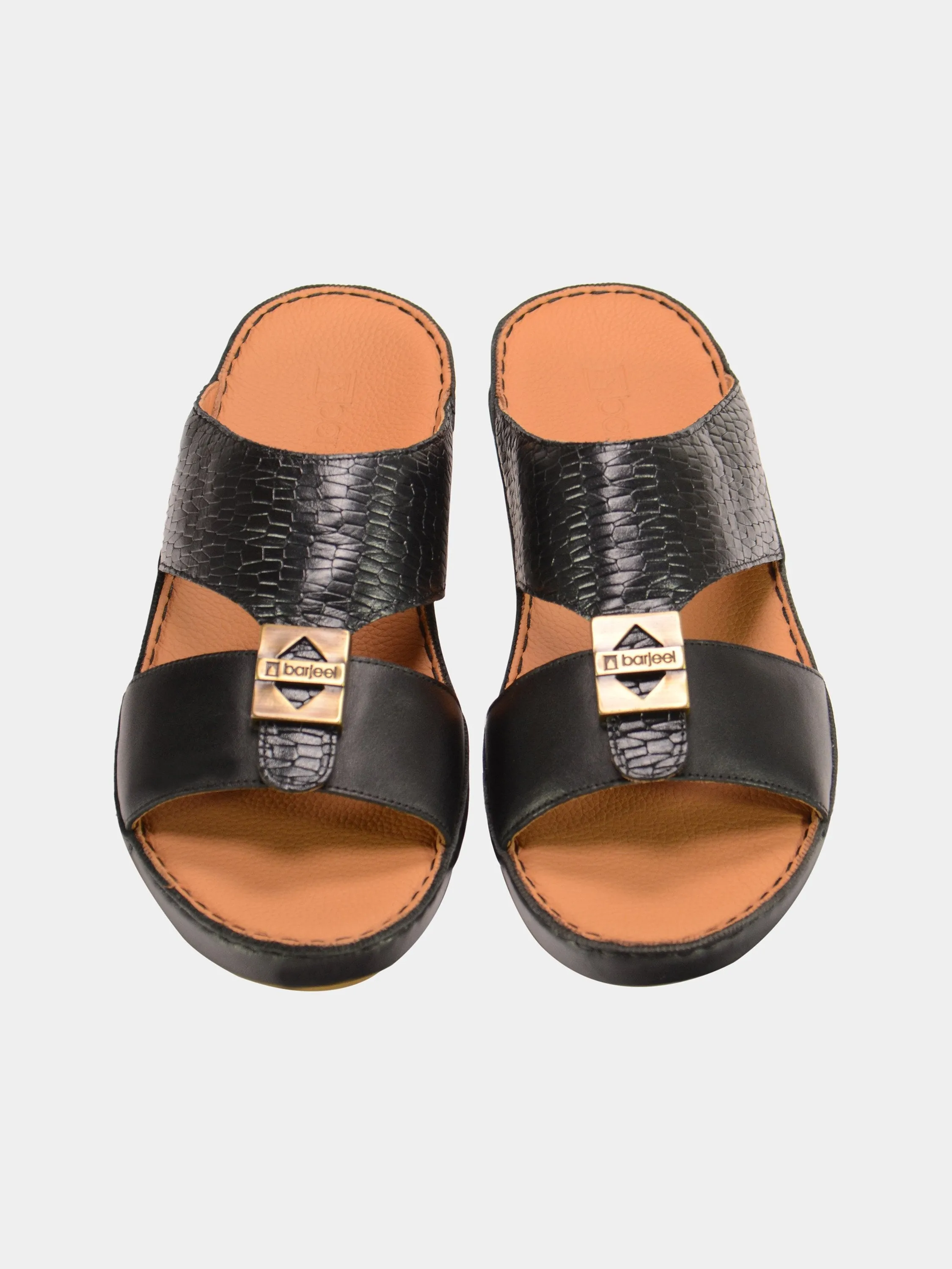 Barjeel Uno 001930 Croc Effect Arabic Leather Sandals