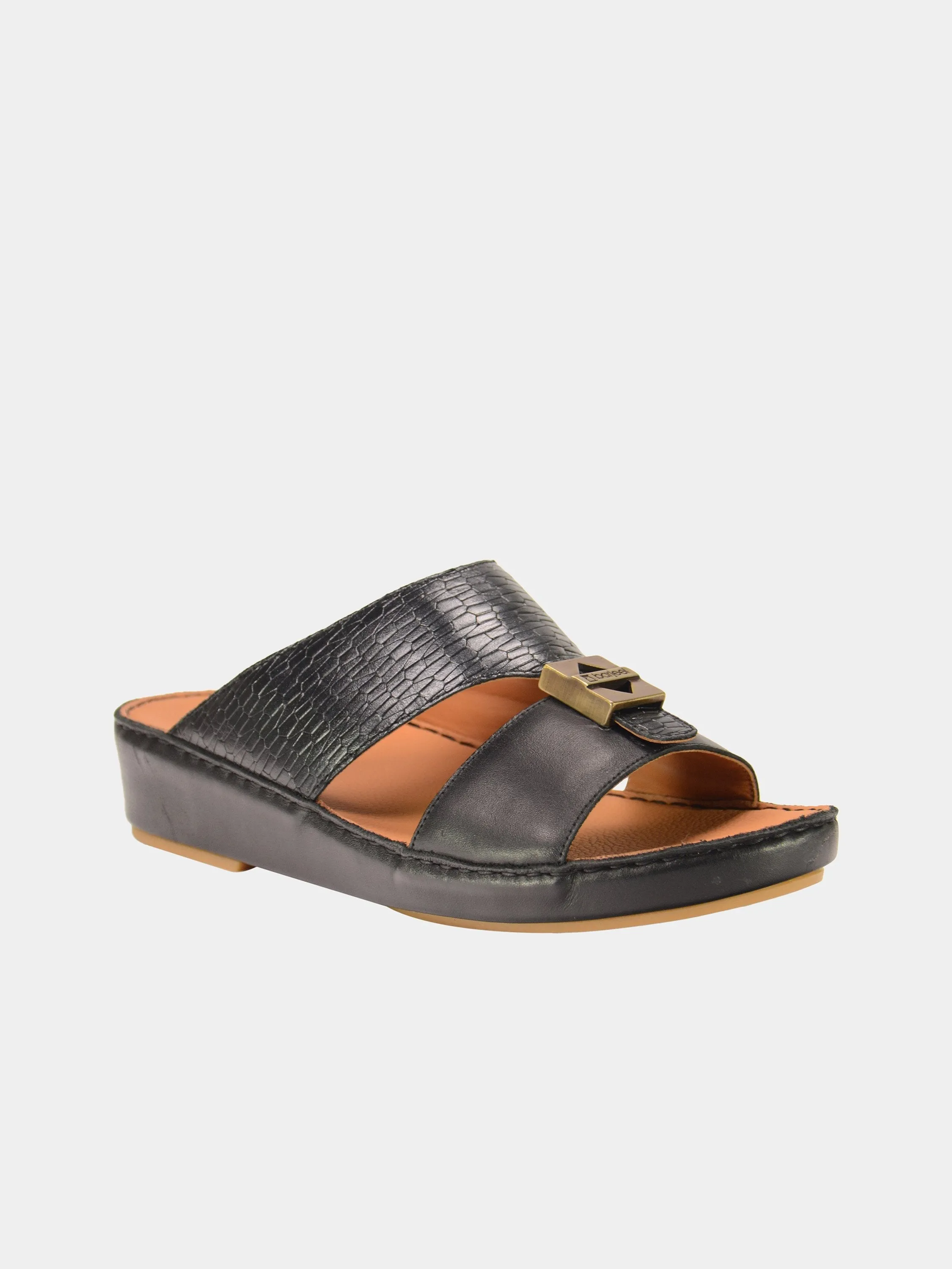 Barjeel Uno 001930 Croc Effect Arabic Leather Sandals