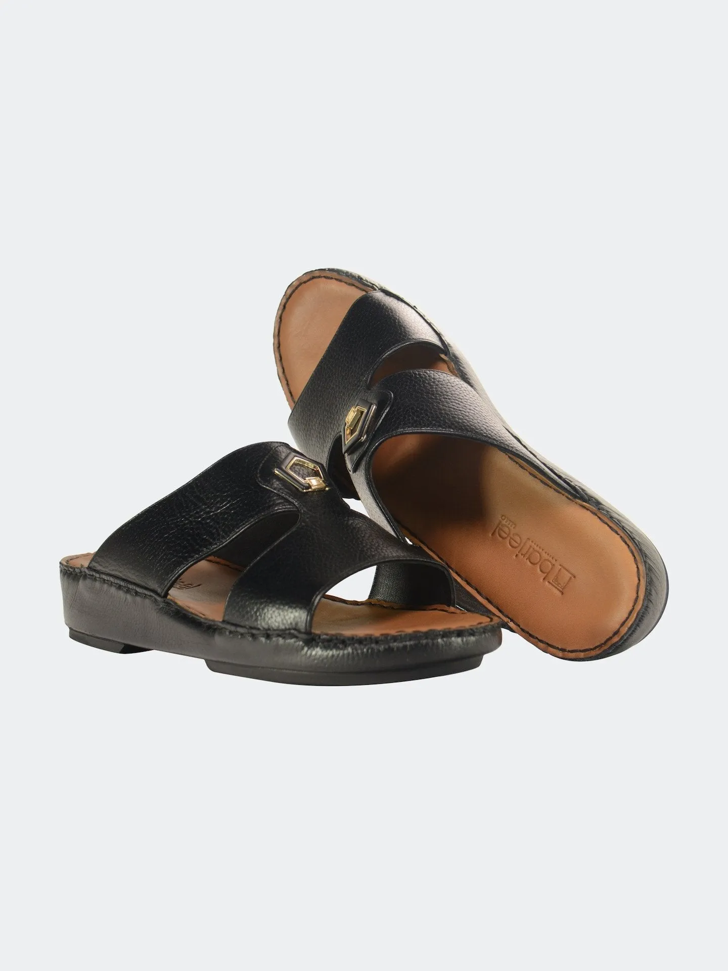 Barjeel Uno 004128 Diamond Buckle Arabic Leather Sandals