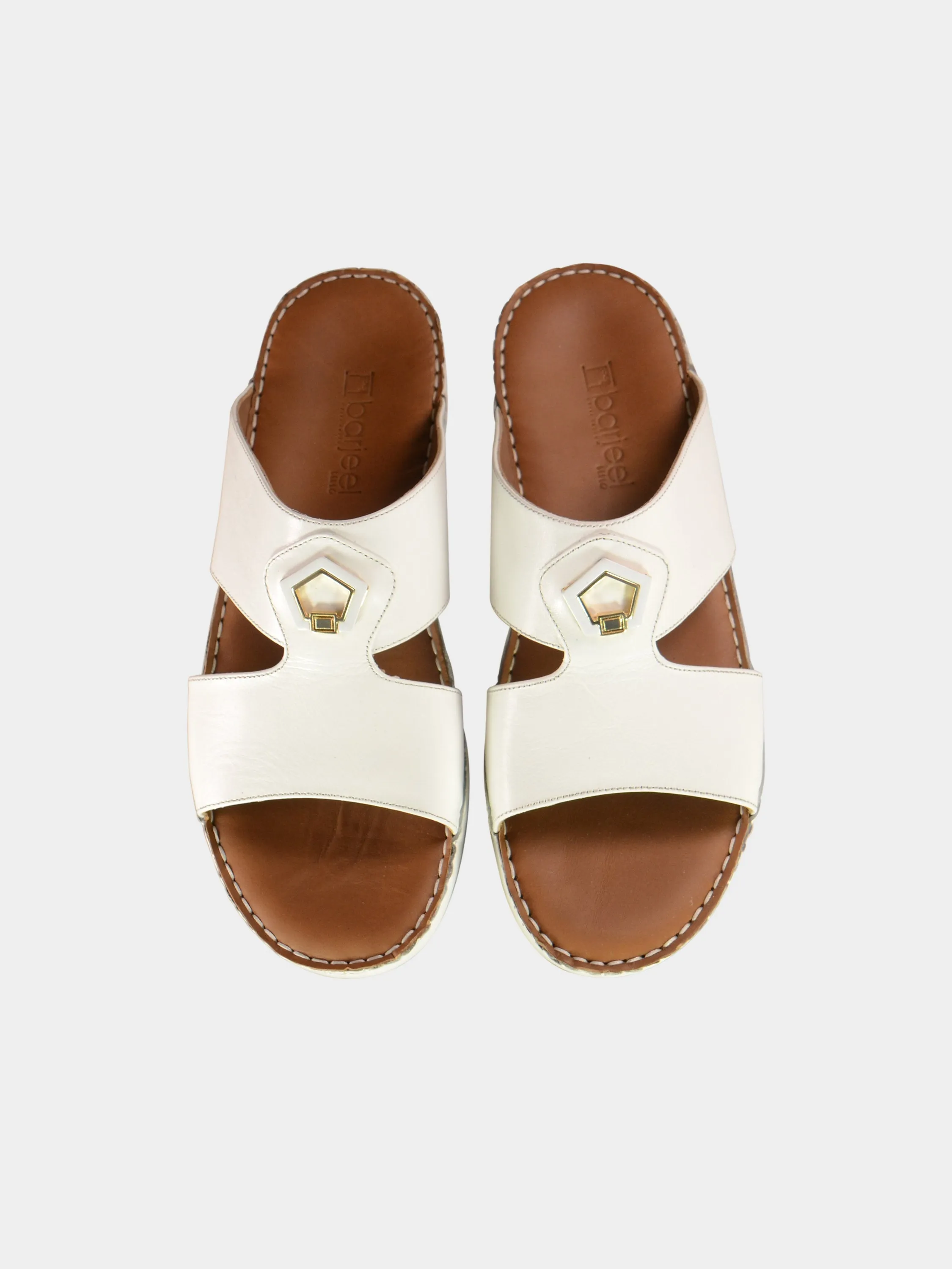 Barjeel Uno 004128 Diamond Buckle Arabic Leather Sandals