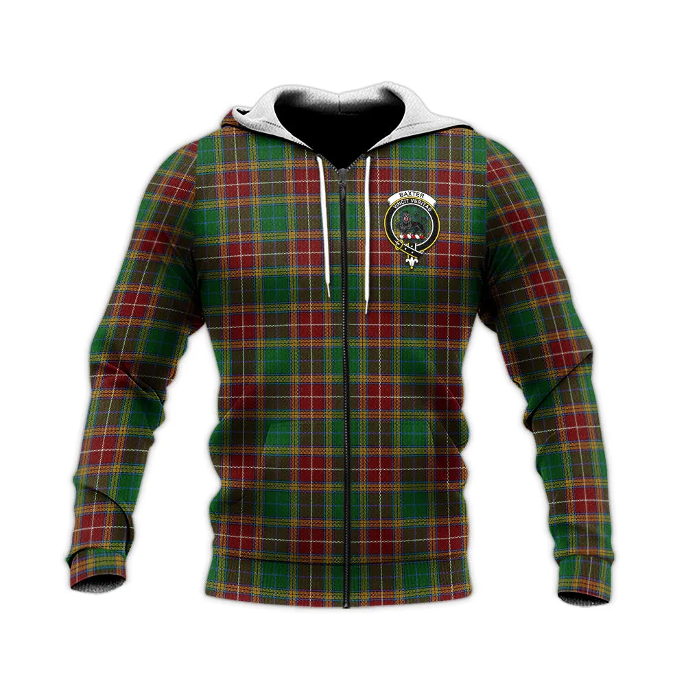 Baxter Tartan Knitted Hoodie with Family Crest