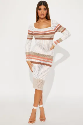 Bianca Sweater Midi Dress - Ivory/combo