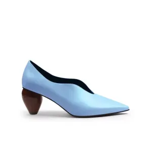 Breigh Blue Curve Shaped Leather Pumps