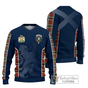 Buchanan Old Dress Tartan Ugly Sweater with Family Crest and Lion Rampant Vibes Sport Style