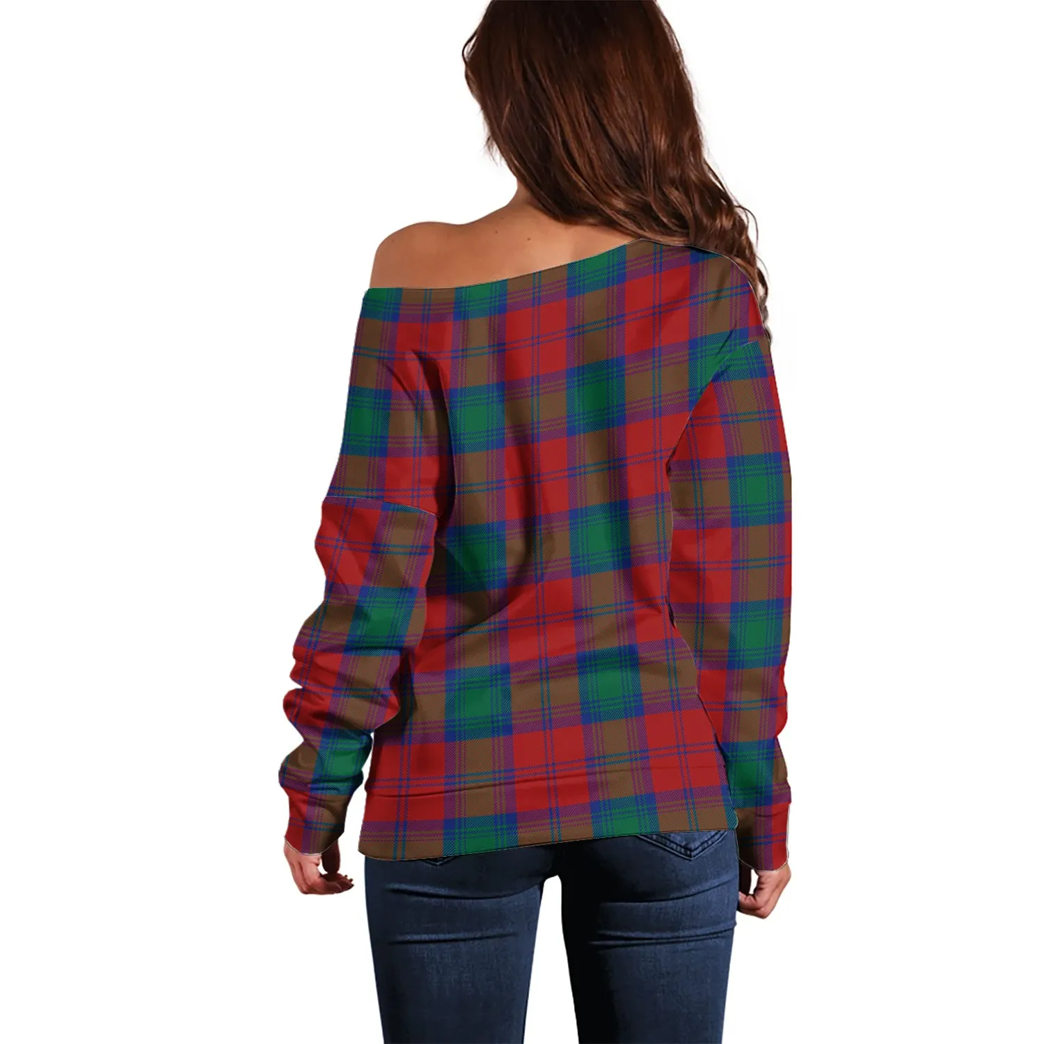 Byres (Byses) Tartan Off Shoulder Women Sweater