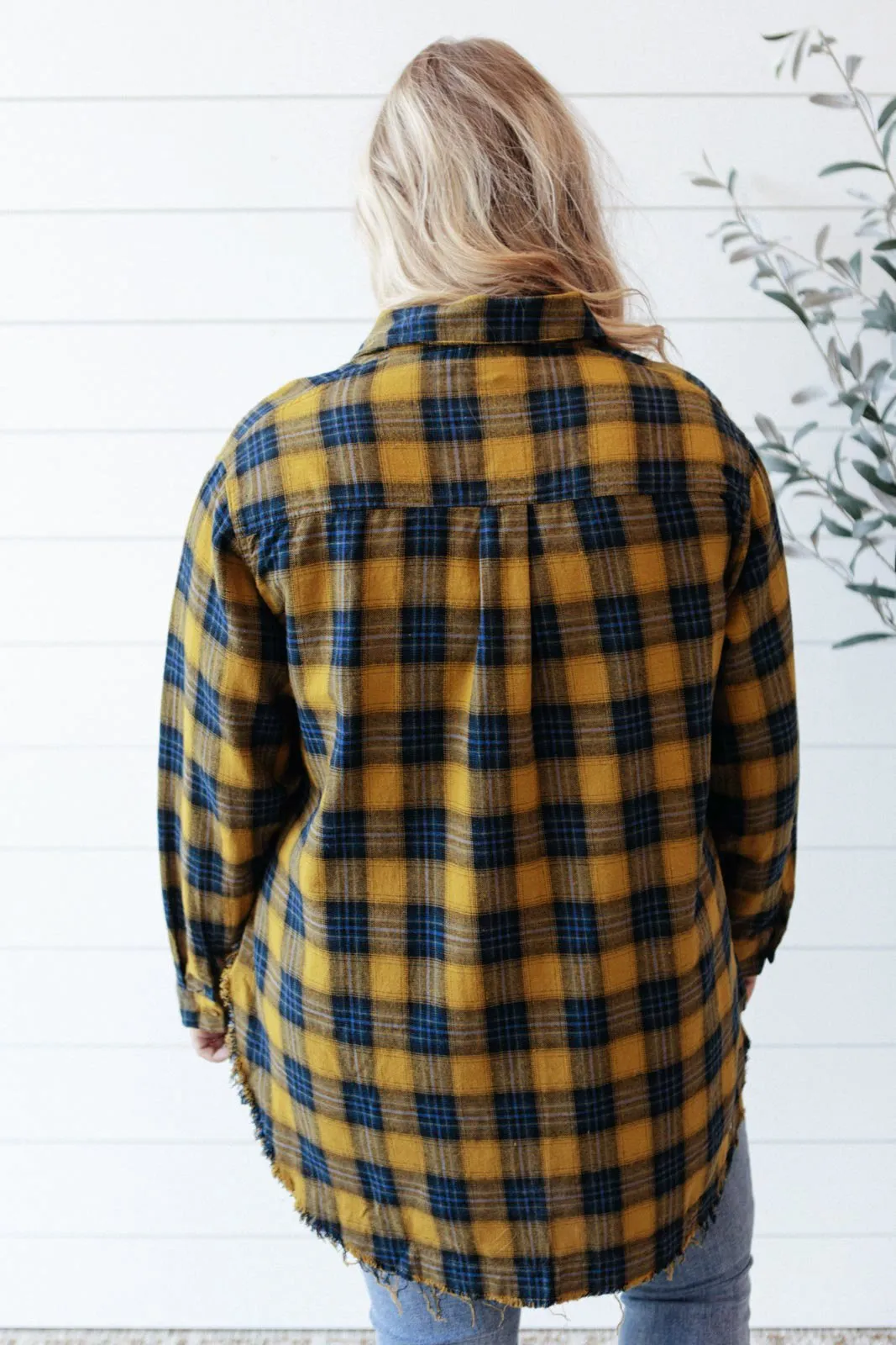 Cabin Views Plaid Button Up Top