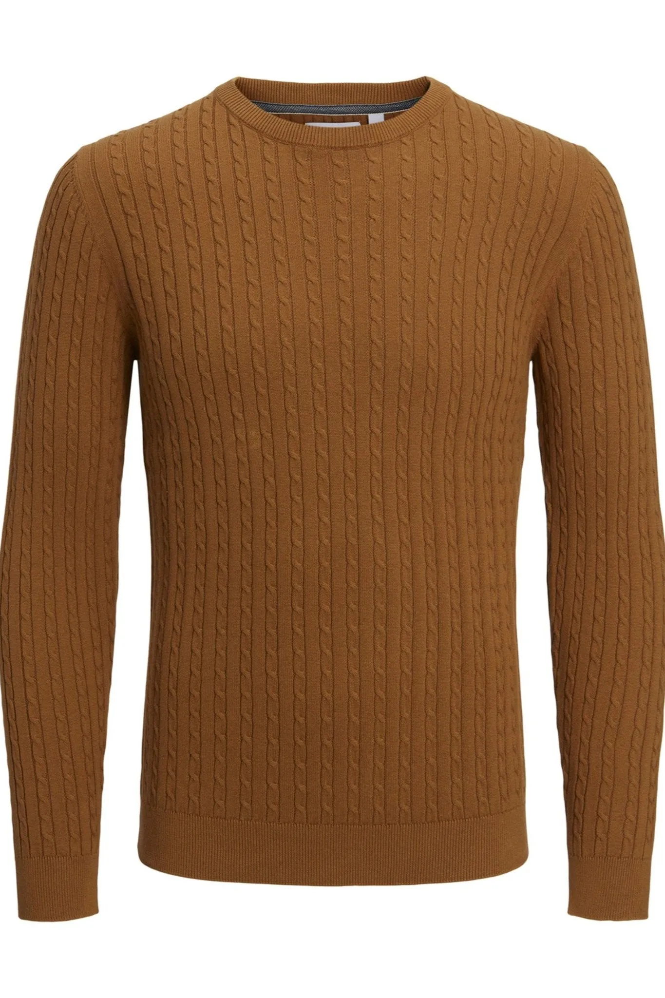 Cable Knit Crewneck - Light Brown