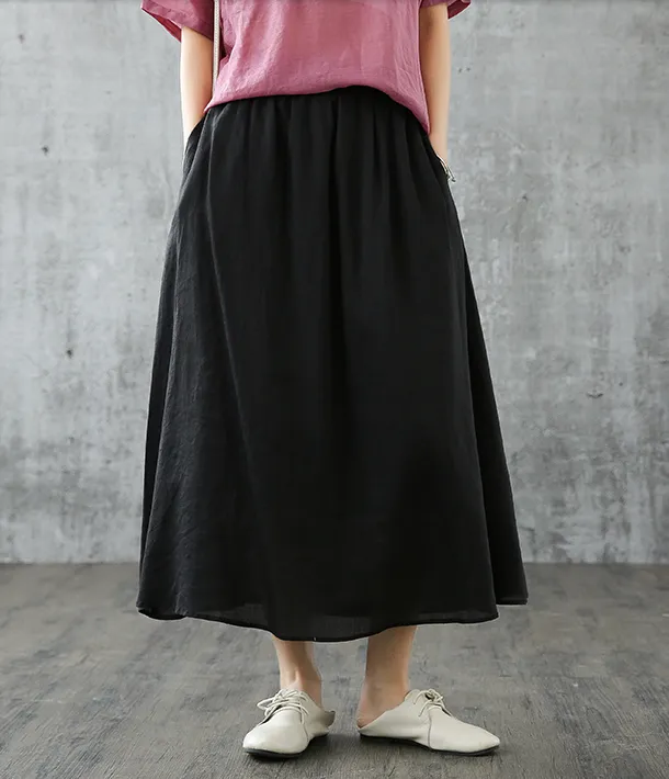 Casual Cotton linen loose fitting Women's Skirts  05102