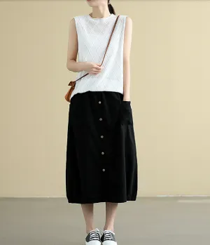 Casual Cotton linen loose fitting Women's Skirts  DZA2005104