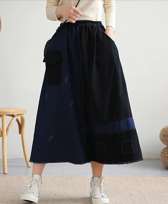 Casual Cotton Linen loose fitting Women's Skirts DZA2006116