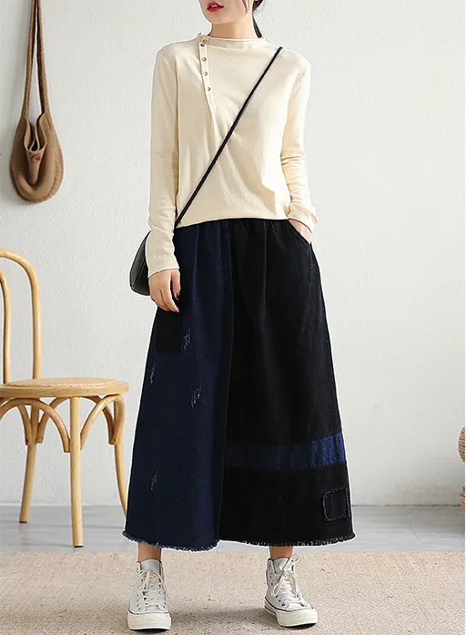 Casual Cotton Linen loose fitting Women's Skirts DZA2006116