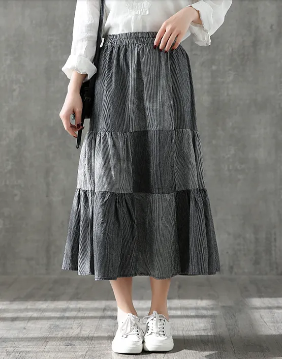 Casual Cotton Linen loose fitting Women's Skirts DZA2006117