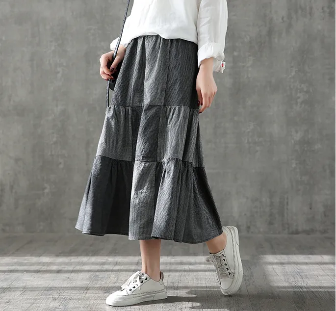 Casual Cotton Linen loose fitting Women's Skirts DZA2006117