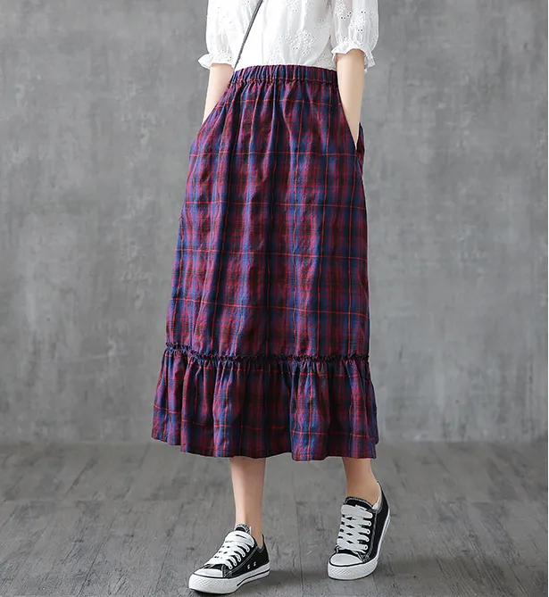 Casual Cotton Linen  loose fitting Women's Skirts  DZA200617