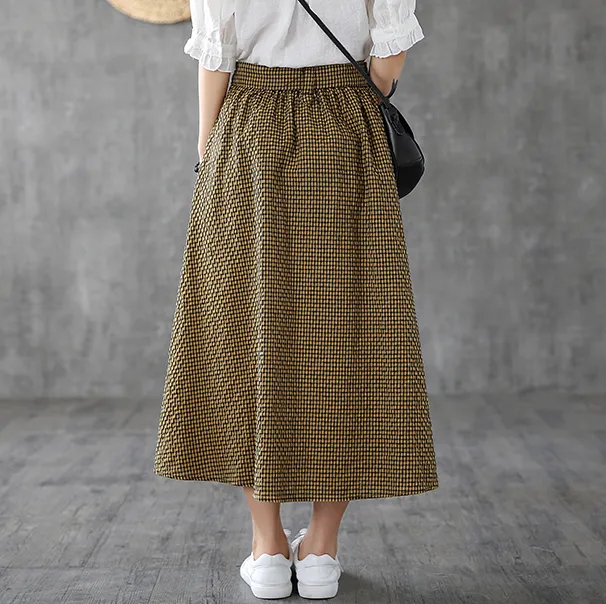 Casual Cotton Linen  loose fitting Women's Skirts  DZA200619