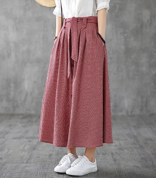 Casual Cotton Linen  loose fitting Women's Skirts  DZA200619