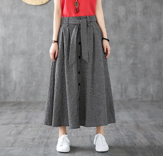 Casual Cotton Linen  loose fitting Women's Skirts  DZA200619