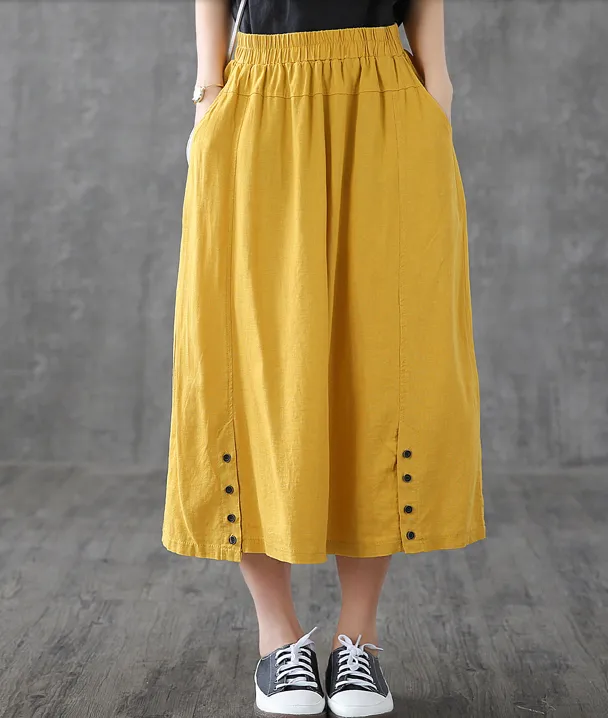 Casual Cotton Linen  loose fitting Women's Skirts  DZA200624