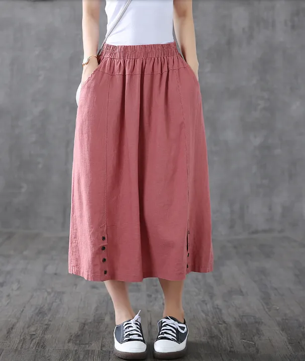 Casual Cotton Linen  loose fitting Women's Skirts  DZA200624