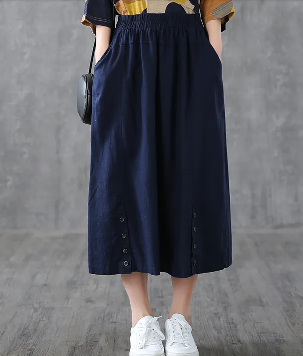 Casual Cotton Linen  loose fitting Women's Skirts  DZA200624