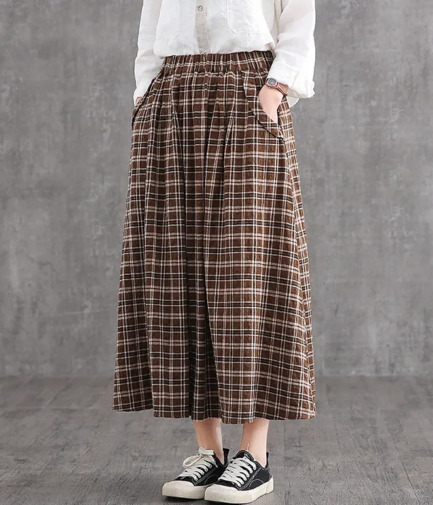 Casual Cotton Linen loose fitting Women's Skirts DZA2007128