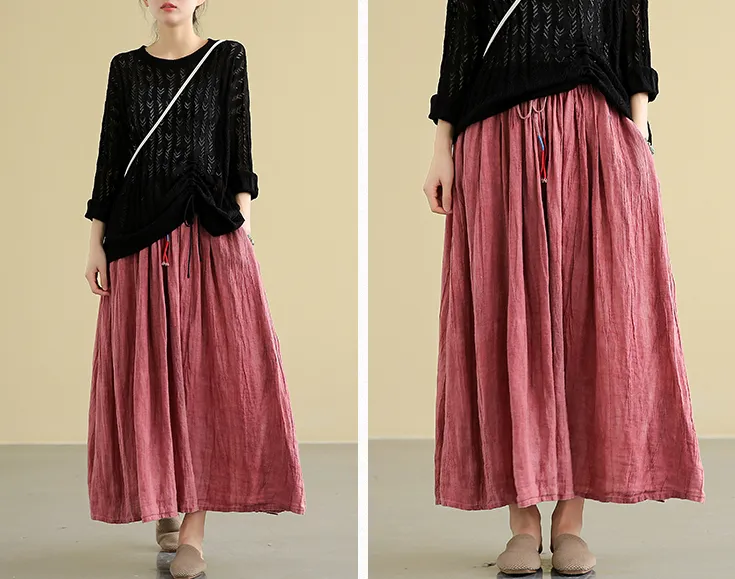 Casual linen loose fitting Women's Skirts  DZA2005106