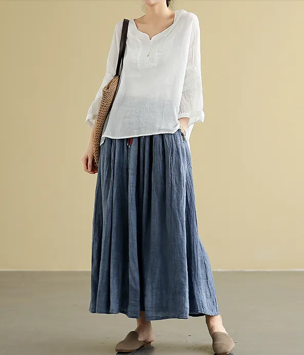 Casual linen loose fitting Women's Skirts  DZA2005106