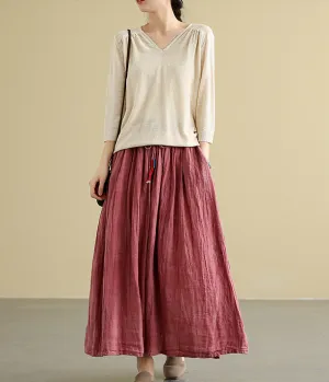 Casual linen loose fitting Women's Skirts  DZA2005106