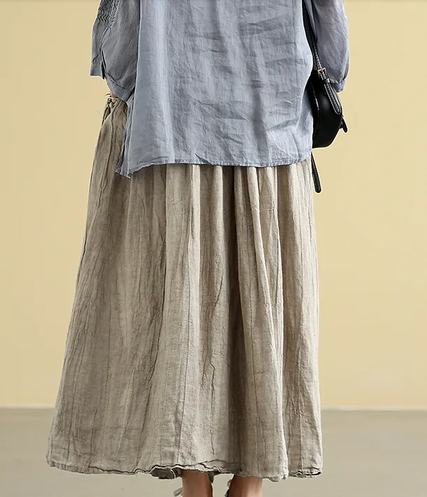 Casual linen loose fitting Women's Skirts  DZA2005106