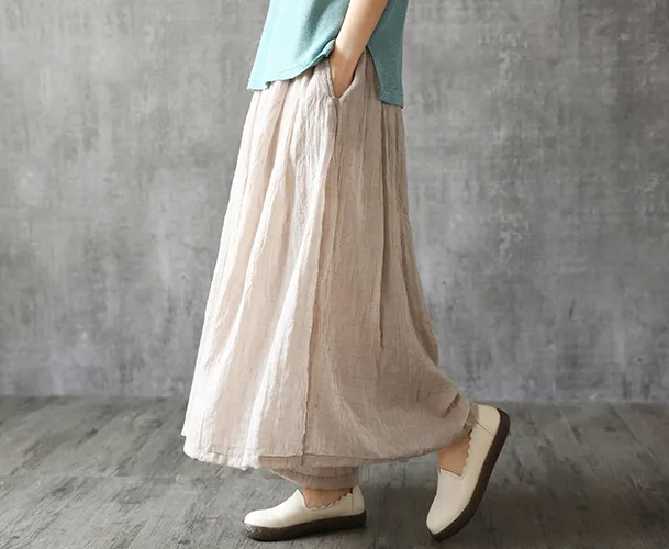 Casual linen loose fitting Women's Skirts  DZA2005261