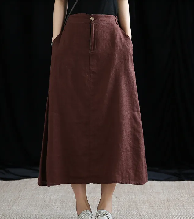 Casual Linen  loose fitting Women's Skirts  DZA200623