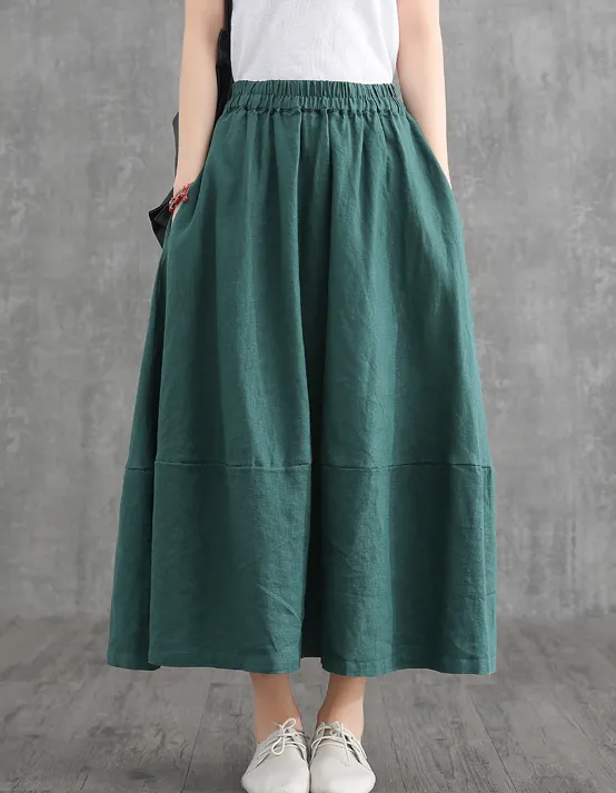 Casual linen loose fitting Women's Skirts DZA2007125