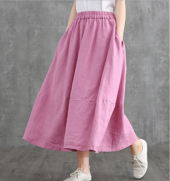 Casual linen loose fitting Women's Skirts DZA2007125