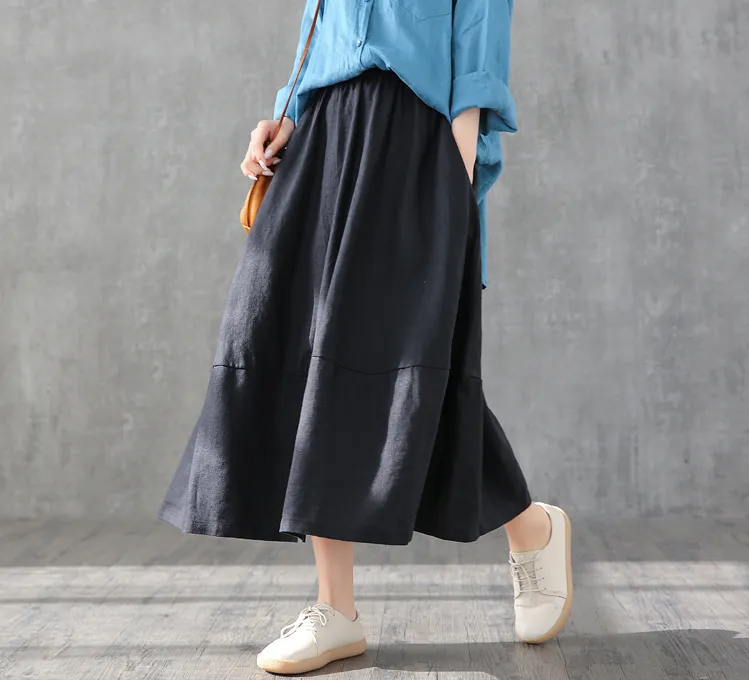 Casual linen loose fitting Women's Skirts DZA2007125